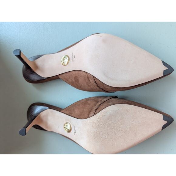 NIB Veronica Beard Leslie Suede Mule Size US 9M Cedar 2.75" Heel - Picture 9 of 12